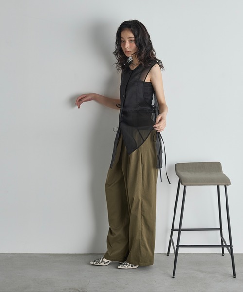 セール】クロスウエストアシメラップタックデザインパンツ（その他