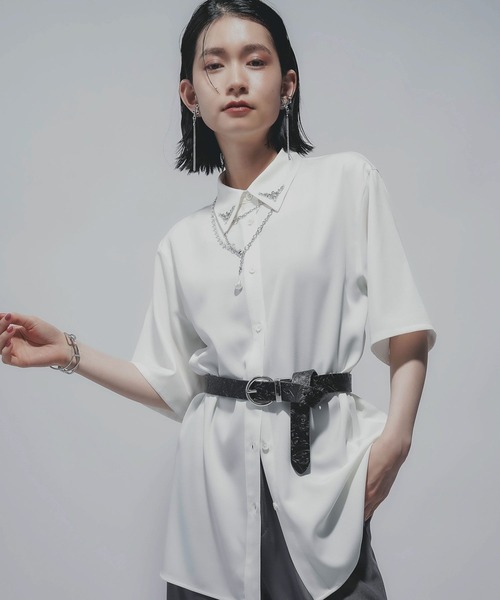 メタルパーツカラーシャツ(HARE)（シャツ/ブラウス）｜HARE