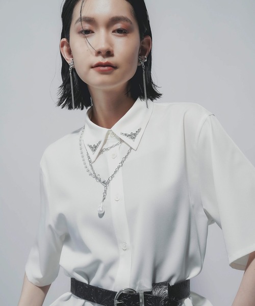 【HARE】メタルパーツカラーシャツ セール】メタルパーツカラーシャツ(HARE)（シャツ/ブラウス