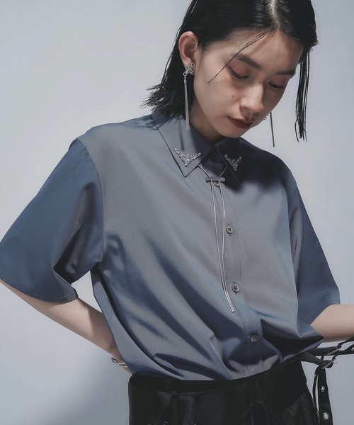 【HARE】メタルパーツカラーシャツ セール】メタルパーツカラーシャツ(HARE)（シャツ/ブラウス