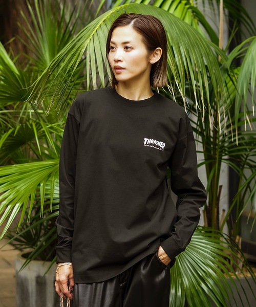 THRASHER(スラッシャー)の「ZEBRA LOGO UTILITY L/S T-SHIRTS 長袖Tシャツ ユーティリティー ラッシュガード/ワンポイントブランドロゴ水着(Tシャツ/カットソー・メンズ・ホワイト×ブラック/ブラック×ホワイト・MEDIUM/LARGE)」の5枚目の写真