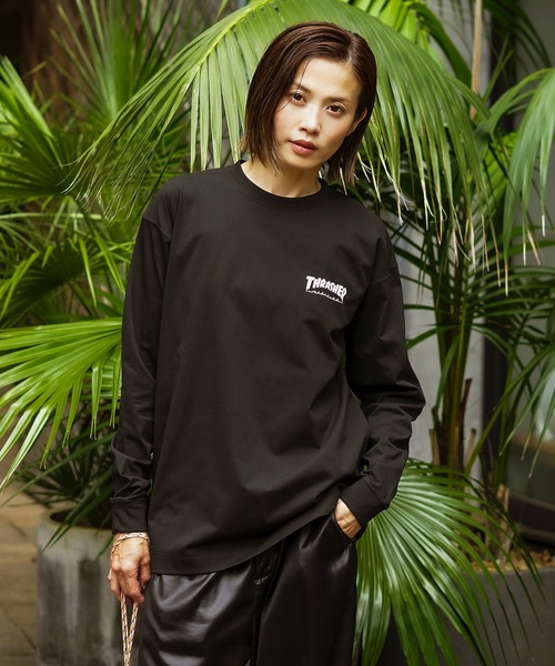 THRASHER(スラッシャー)の「ZEBRA LOGO UTILITY L/S T-SHIRTS 長袖Tシャツ ユーティリティー ラッシュガード/ワンポイントブランドロゴ水着(Tシャツ/カットソー・メンズ・ホワイト×ブラック/ブラック×ホワイト・MEDIUM/LARGE)」の6枚目の写真