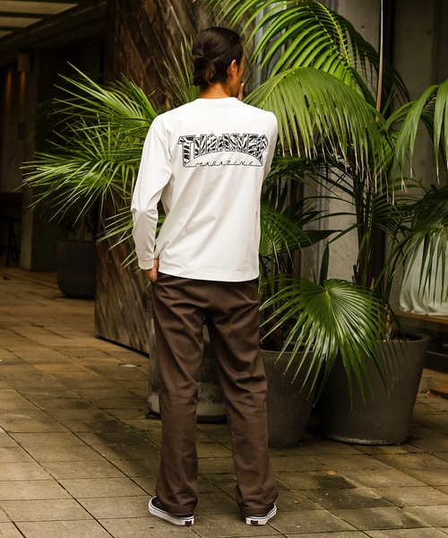 THRASHER(スラッシャー)の「ZEBRA LOGO UTILITY L/S T-SHIRTS 長袖Tシャツ ユーティリティー ラッシュガード/ワンポイントブランドロゴ水着(Tシャツ/カットソー・メンズ・ホワイト×ブラック/ブラック×ホワイト・MEDIUM/LARGE)」の9枚目の写真