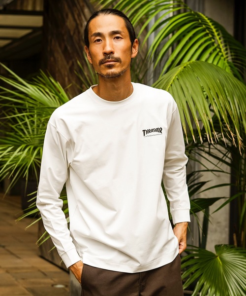 THRASHER(スラッシャー)の「ZEBRA LOGO UTILITY L/S T-SHIRTS 長袖Tシャツ ユーティリティー ラッシュガード/ワンポイントブランドロゴ水着(Tシャツ/カットソー・メンズ・ホワイト×ブラック/ブラック×ホワイト・MEDIUM/LARGE)」の10枚目の写真