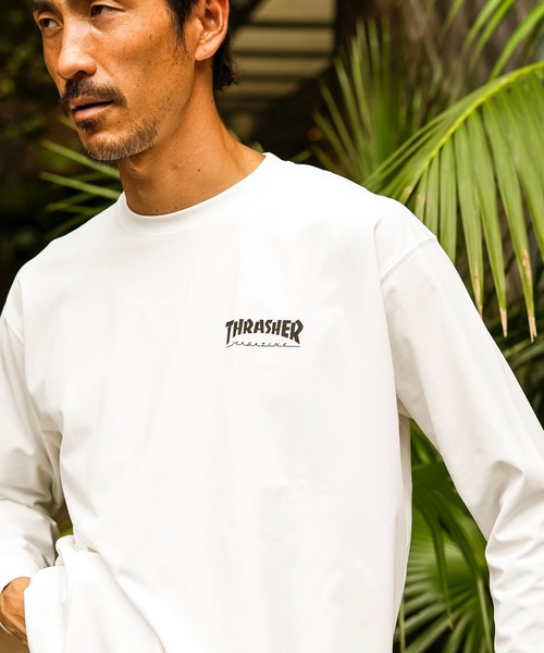 THRASHER(スラッシャー)の「ZEBRA LOGO UTILITY L/S T-SHIRTS 長袖Tシャツ ユーティリティー ラッシュガード/ワンポイントブランドロゴ水着(Tシャツ/カットソー・メンズ・ホワイト×ブラック/ブラック×ホワイト・MEDIUM/LARGE)」の12枚目の写真
