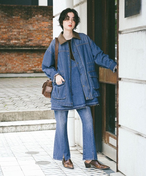 niko and...（ニコアンド）の「【NKJ 2025AW】FATIGUE JACKET（デニムジャケット・レディース・インディゴブルー/チャコール・FREE）」の15枚目の写真