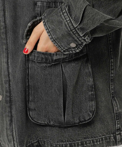 niko and...（ニコアンド）の「【NKJ 2025AW】FATIGUE JACKET（デニムジャケット・レディース・インディゴブルー/チャコール・FREE）」の6枚目の写真