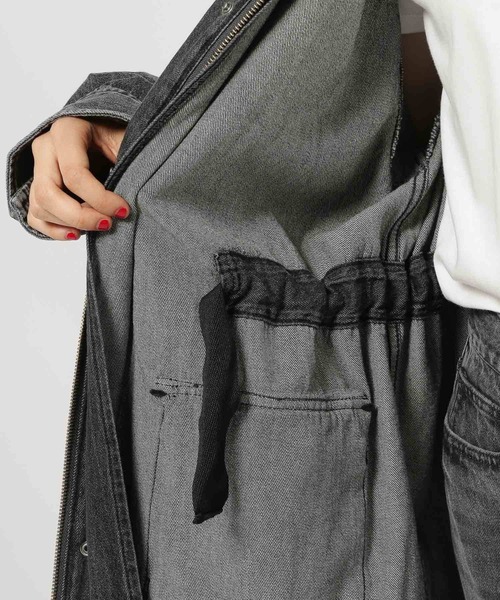 niko and...（ニコアンド）の「【NKJ 2025AW】FATIGUE JACKET（デニムジャケット・レディース・インディゴブルー/チャコール・FREE）」の7枚目の写真