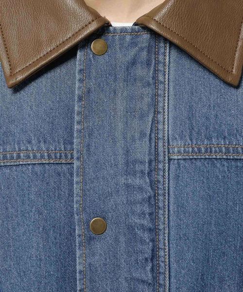 niko and...（ニコアンド）の「【NKJ 2025AW】FATIGUE JACKET（デニムジャケット・レディース・インディゴブルー/チャコール・FREE）」の10枚目の写真