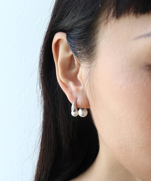 Three Four Time(スリーフォータイム)の「パールフック×パールキャッチステンレスピアス(ピアス(両耳用)・レディース・シルバー/ゴールド・FREE)」の15枚目の写真