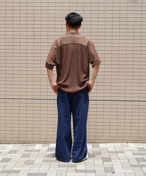 many men many mind（メニーメンメニーマインド）の「many men many mind /楊柳 開襟シャツ（シャツ/ブラウス・メンズ・ブラウン/グリーン/アイボリー/ブラック・LARGE/X-LARGE/MEDIUM）」の17枚目の写真