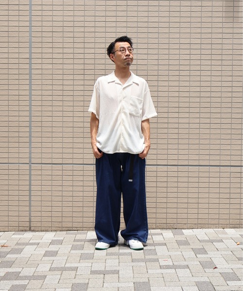 many men many mind（メニーメンメニーマインド）の「many men many mind /楊柳 開襟シャツ（シャツ/ブラウス・メンズ・ブラウン/グリーン/アイボリー/ブラック・LARGE/X-LARGE/MEDIUM）」の9枚目の写真
