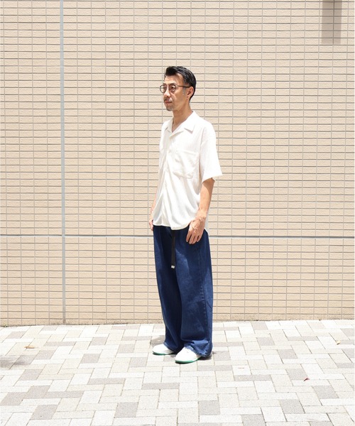 many men many mind（メニーメンメニーマインド）の「many men many mind /楊柳 開襟シャツ（シャツ/ブラウス・メンズ・ブラウン/グリーン/アイボリー/ブラック・LARGE/X-LARGE/MEDIUM）」の10枚目の写真