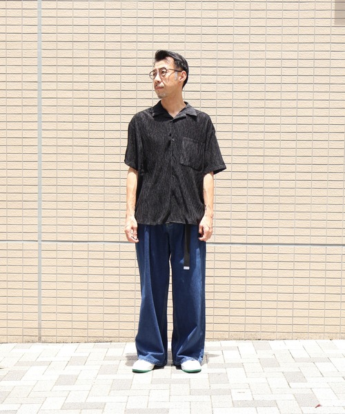 many men many mind（メニーメンメニーマインド）の「many men many mind /楊柳 開襟シャツ（シャツ/ブラウス・メンズ・ブラウン/グリーン/アイボリー/ブラック・LARGE/X-LARGE/MEDIUM）」の12枚目の写真