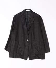 KA-MI様　LDリネンJKブラック リネンストレッチ ダブルブレストジャケット （テーラード
