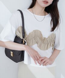 natural couture | 【WEB限定】ボリュームフリル半袖Tシャツ(Tシャツ/カットソー)