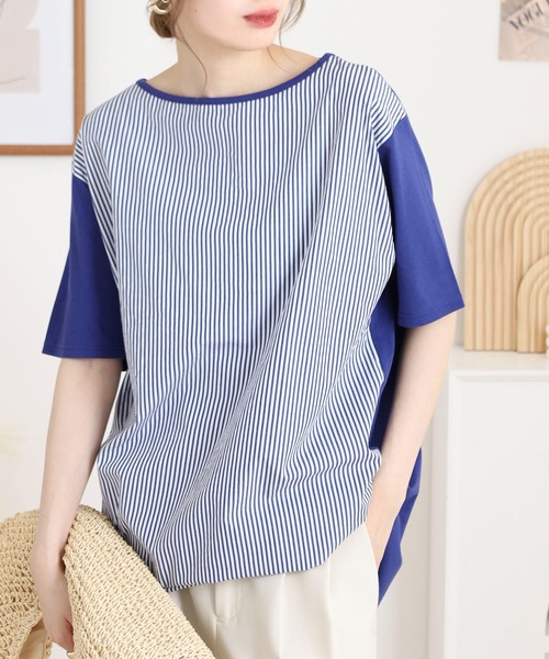 プラダ ストライプ柄コットンニットTシャツ 00531757105-e2.jpg?ts=