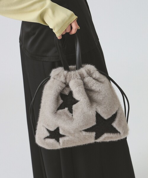CONTROL FREAK / CTFK（コントロールフリーク）の「【別注】CONTROL FREAK / ★ファー バッグ（トートバッグ・レディース・ライトグレー/その他/ブラック・ONE SIZE）」の2枚目の写真