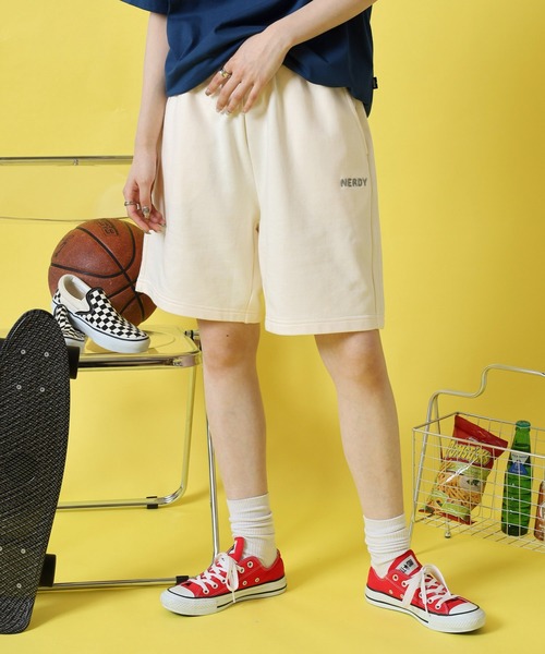 NERDY(ノルディ)の「ステッチロゴハーフパンツ(その他パンツ・レディース・ブラック/ピンク/ホワイト/ホワイト系・M/S/L)」の2枚目の写真