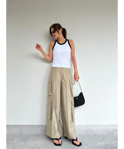 TRUNC(トランクエイティーエイト)の「American Sleeve Bicolor Tops(タンクトップ・レディース・アイボリー/ブラウン・FREE)」の20枚目の写真