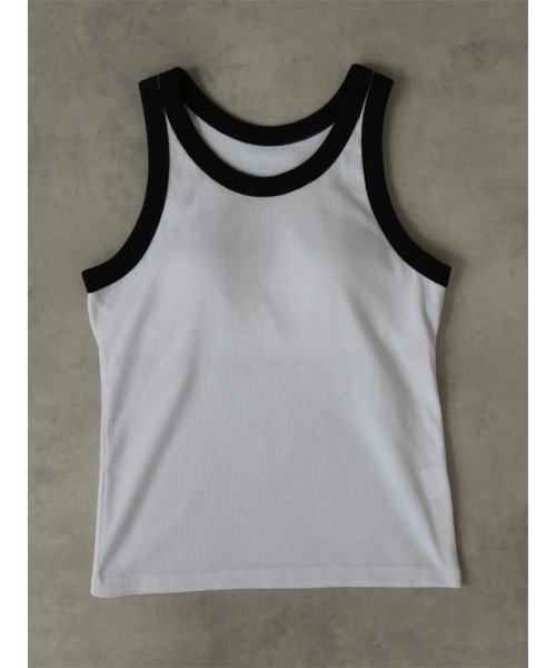 TRUNC(トランクエイティーエイト)の「American Sleeve Bicolor Tops(タンクトップ・レディース・アイボリー/ブラウン・FREE)」の15枚目の写真