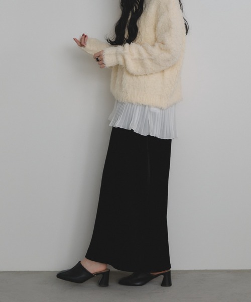 Shelly island(シェリーアイランド)の「ランダムベロアスカート(スカート・レディース・ブラック/ブラウン/ホワイト・FREE)」の2枚目の写真