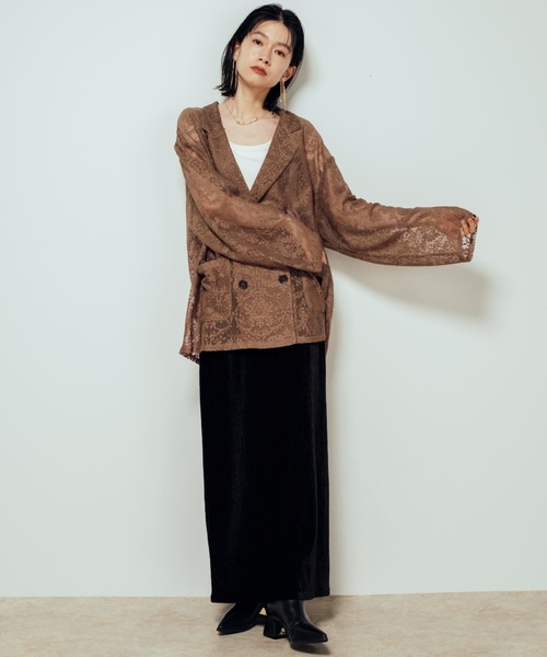 Shelly island(シェリーアイランド)の「ランダムベロアスカート(スカート・レディース・ブラック/ブラウン/ホワイト・FREE)」の16枚目の写真