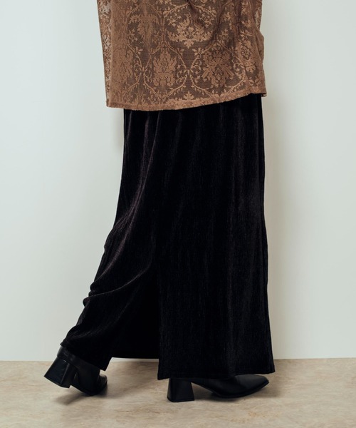 Shelly island(シェリーアイランド)の「ランダムベロアスカート(スカート・レディース・ブラック/ブラウン/ホワイト・FREE)」の21枚目の写真