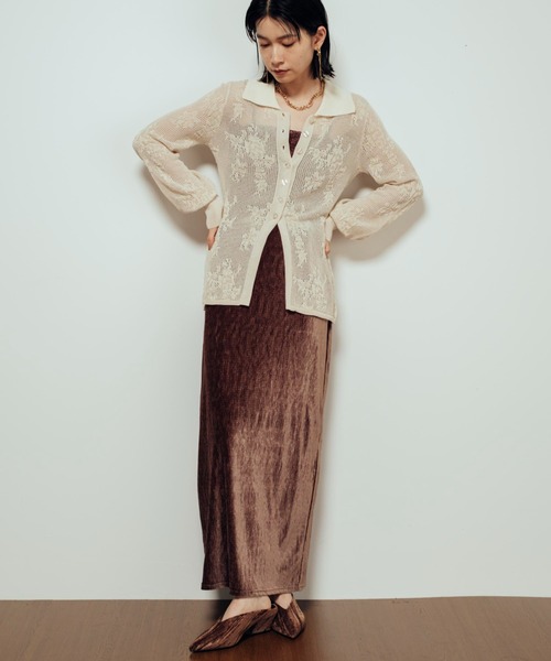 Shelly island(シェリーアイランド)の「ランダムベロアスカート(スカート・レディース・ブラック/ブラウン/ホワイト・FREE)」の13枚目の写真