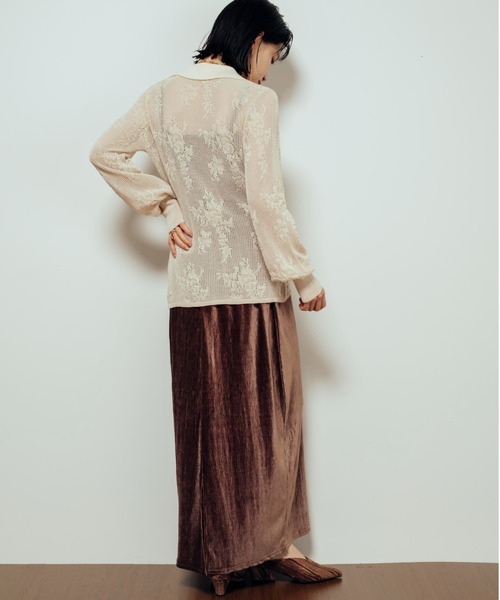 Shelly island(シェリーアイランド)の「ランダムベロアスカート(スカート・レディース・ブラック/ブラウン/ホワイト・FREE)」の15枚目の写真