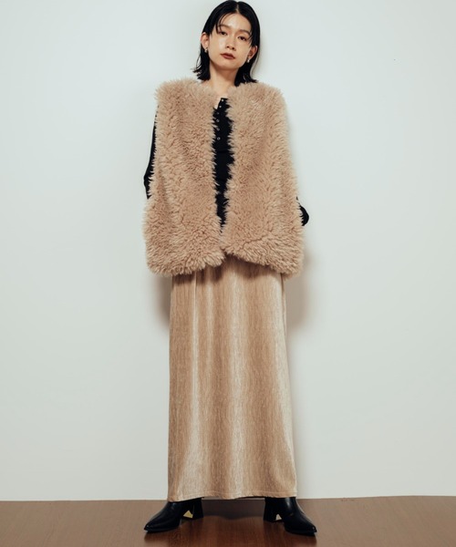 Shelly island(シェリーアイランド)の「ランダムベロアスカート(スカート・レディース・ブラック/ブラウン/ホワイト・FREE)」の8枚目の写真