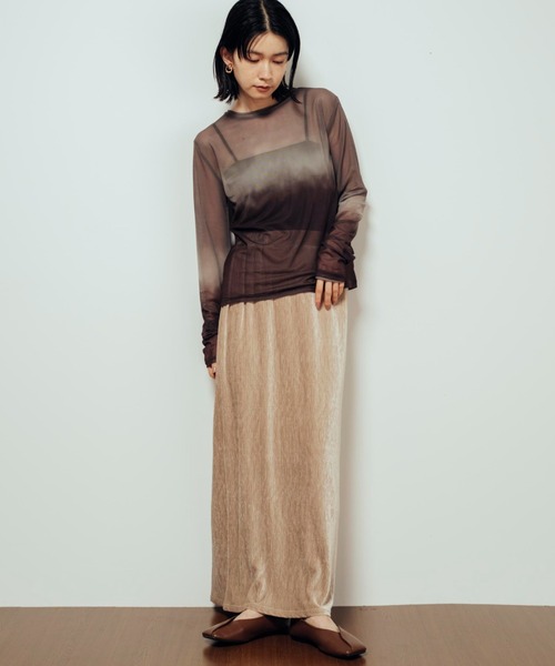 Shelly island(シェリーアイランド)の「ランダムベロアスカート(スカート・レディース・ブラック/ブラウン/ホワイト・FREE)」の7枚目の写真