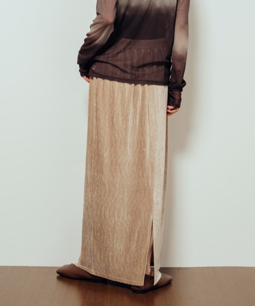 Shelly island(シェリーアイランド)の「ランダムベロアスカート(スカート・レディース・ブラック/ブラウン/ホワイト・FREE)」の5枚目の写真