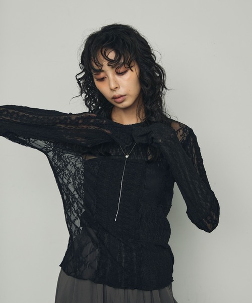 セール】レースパッチワークプルオーバー（Tシャツ/カットソー