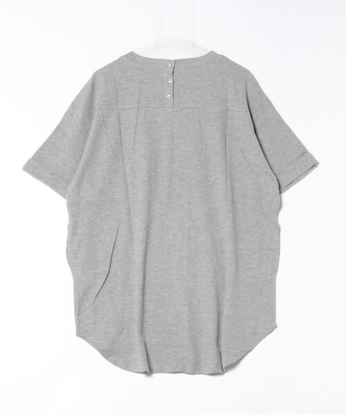 RCD(アールシーディー)の「コットンワッフルロールアップハーフスリーブカットソー(Tシャツ/カットソー・レディース・ブラック/パープル/ネイビー/チャコールグレー/杢グレー/ホワイト・LL~3L/M-L/4L~5L)」の7枚目の写真