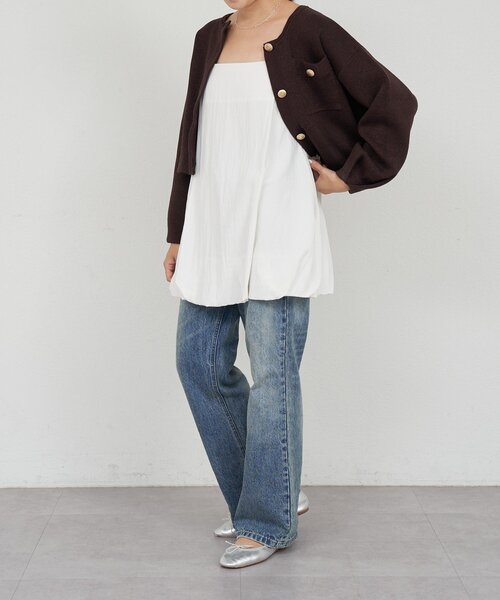 SHENERY（シーナリー）の「《新色追加》バルーンチュニックキャミ（シャツ/ブラウス・レディース・ホワイト/ブラック/ブラウン・FREE）」の5枚目の写真