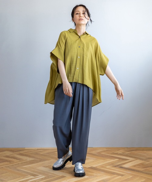 OSMOSIS（オズモーシス）の「バックギャザーブラウス（シャツ/ブラウス・レディース・ブラック/グリーン/ホワイト・ONE SIZE）」の21枚目の写真