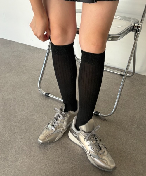 Teem Store（チームストア）の「リブラメクルーソックス（ソックス/靴下・レディース・ブラック/ブラック系その他・F）」の10枚目の写真