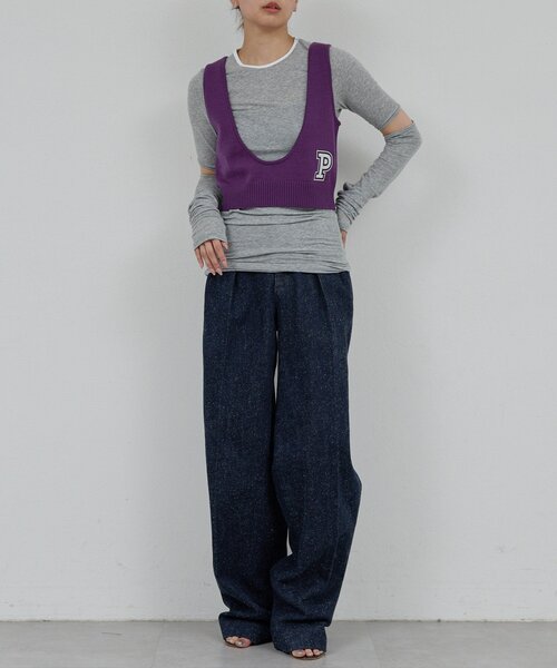 GALLARDAGALANTE(ガリャルダガランテ)の「【PEAS】ネップデニム(デニムパンツ・レディース・ブルー・0/1)」の10枚目の写真