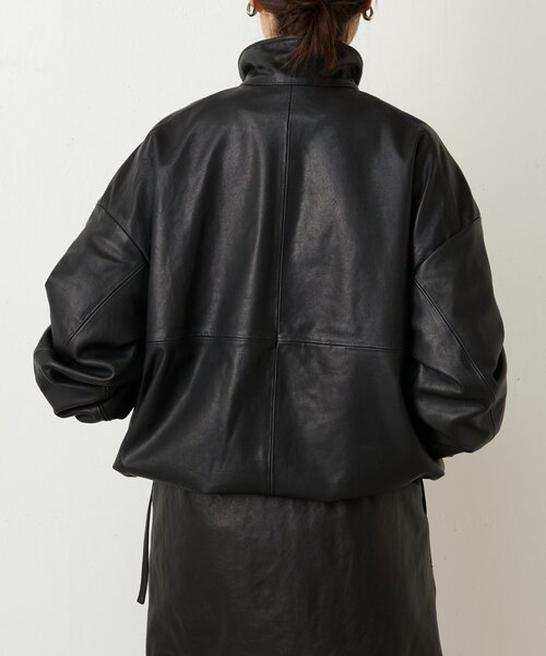 15 quinze》ラムレザーハーフジッププルオーバー（その他アウター