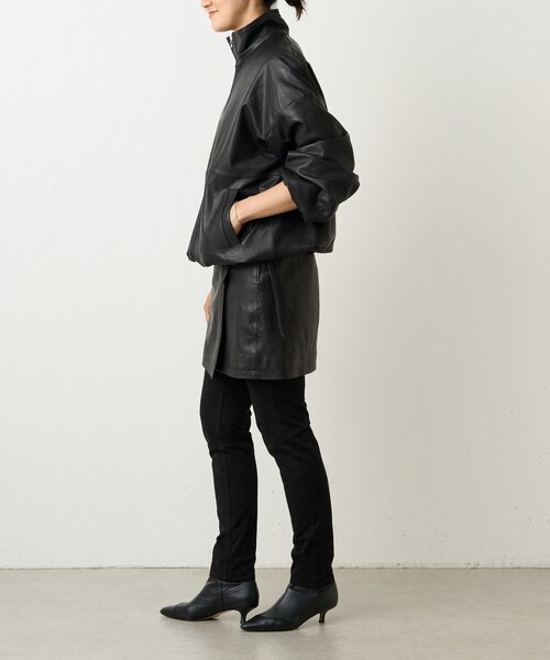 15 quinze》ラムレザーハーフジッププルオーバー（その他アウター