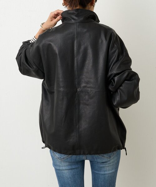 セール】《15 quinze》ラムレザーハーフジッププルオーバー（その他