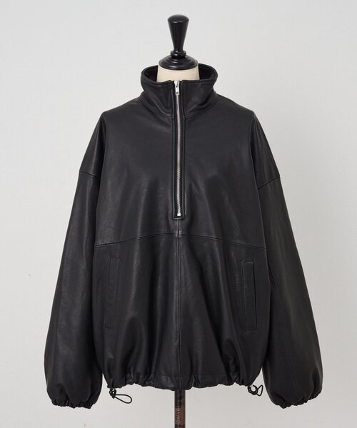 BEARDSLEY(ビアズリー)の「《15 quinze》ラムレザーハーフジッププルオーバー(その他アウター・レディース・ブラック・FREE)」の14枚目の写真