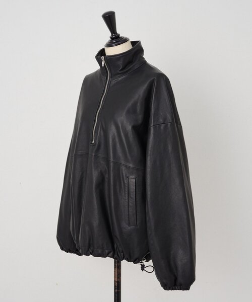 BEARDSLEY(ビアズリー)の「《15 quinze》ラムレザーハーフジッププルオーバー(その他アウター・レディース・ブラック・FREE)」の12枚目の写真