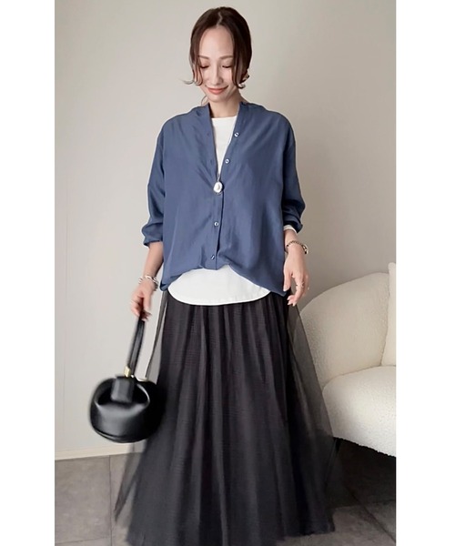 ikka（イッカ）の「【雑誌InRed12月号掲載】コットンUSA裾ラウンドロンT（Tシャツ/カットソー・レディース・オフホワイト/チャコールグレー/ダークベージュ/その他1・S/M/L）」の6枚目の写真