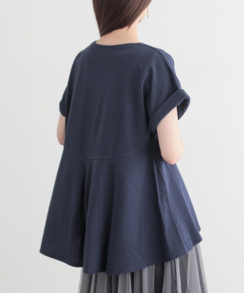 n'OrLABEL(ノアールレーベル)の「ストライプサッカーぺブラムカットソー(Tシャツ/カットソー・レディース・ネイビー/ブルー/ライトベージュ・2/1)」の16枚目の写真