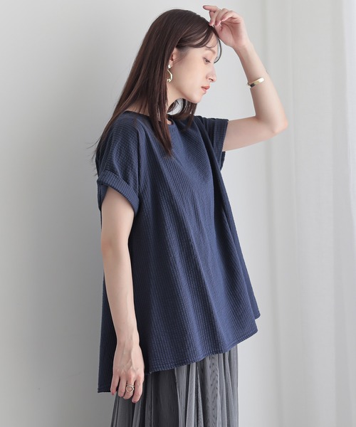 n'OrLABEL(ノアールレーベル)の「ストライプサッカーぺブラムカットソー(Tシャツ/カットソー・レディース・ネイビー/ブルー/ライトベージュ・2/1)」の21枚目の写真