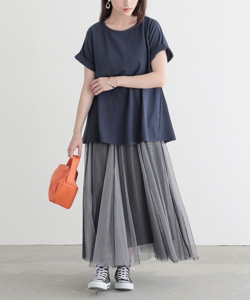 n'OrLABEL(ノアールレーベル)の「ストライプサッカーぺブラムカットソー(Tシャツ/カットソー・レディース・ネイビー/ブルー/ライトベージュ・2/1)」の18枚目の写真