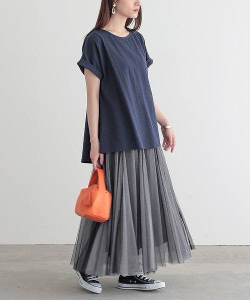 n'OrLABEL(ノアールレーベル)の「ストライプサッカーぺブラムカットソー(Tシャツ/カットソー・レディース・ネイビー/ブルー/ライトベージュ・2/1)」の17枚目の写真