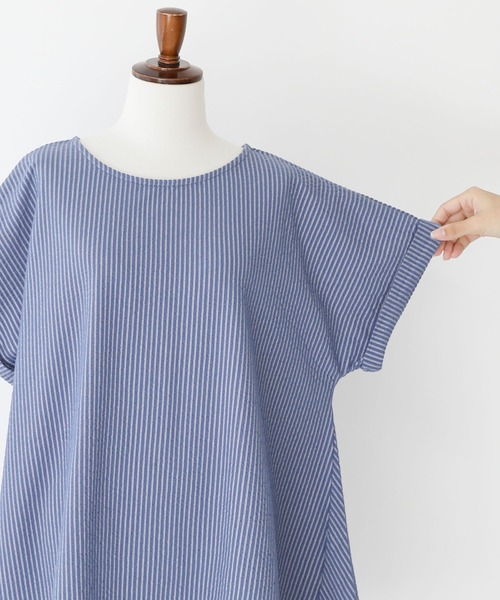 n'OrLABEL(ノアールレーベル)の「ストライプサッカーぺブラムカットソー(Tシャツ/カットソー・レディース・ネイビー/ブルー/ライトベージュ・2/1)」の12枚目の写真